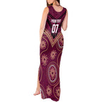 Personalized Australia QLD Maroons Tank Maxi Dress Indigenous Aboriginal Mix Polynesian Motifs