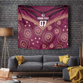 Personalized Australia QLD Maroons Tapestry Indigenous Aboriginal Mix Polynesian Motifs
