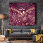 Personalized Australia QLD Maroons Tapestry Indigenous Aboriginal Mix Polynesian Motifs