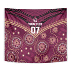 Personalized Australia QLD Maroons Tapestry Indigenous Aboriginal Mix Polynesian Motifs