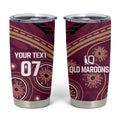 Personalized Australia QLD Maroons Tumbler Cup Indigenous Aboriginal Mix Polynesian Motifs