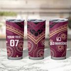 Personalized Australia QLD Maroons Tumbler Cup Indigenous Aboriginal Mix Polynesian Motifs