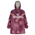 Personalized Australia QLD Maroons Wearable Blanket Hoodie Indigenous Aboriginal Mix Polynesian Motifs