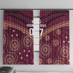 Personalized Australia QLD Maroons Window Curtain Indigenous Aboriginal Mix Polynesian Motifs