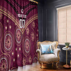 Personalized Australia QLD Maroons Window Curtain Indigenous Aboriginal Mix Polynesian Motifs