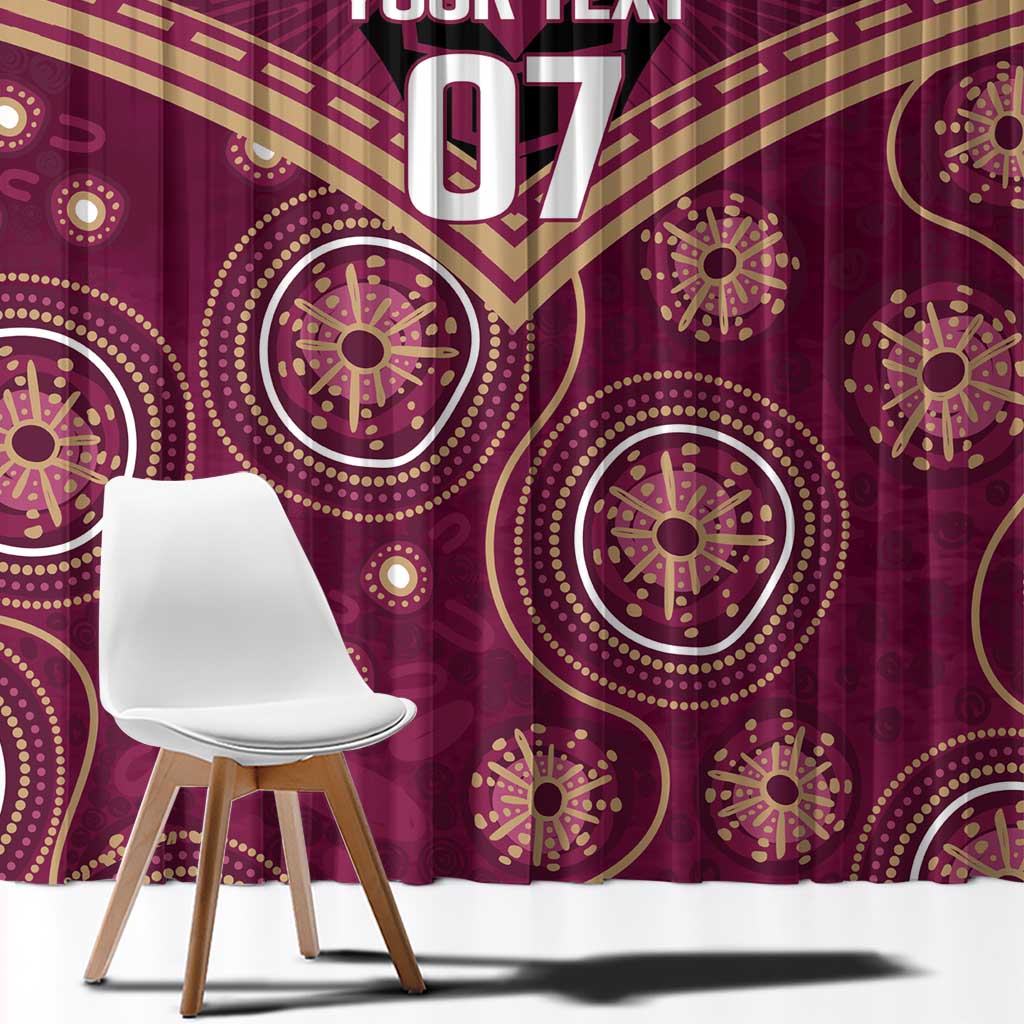 Personalized Australia QLD Maroons Window Curtain Indigenous Aboriginal Mix Polynesian Motifs