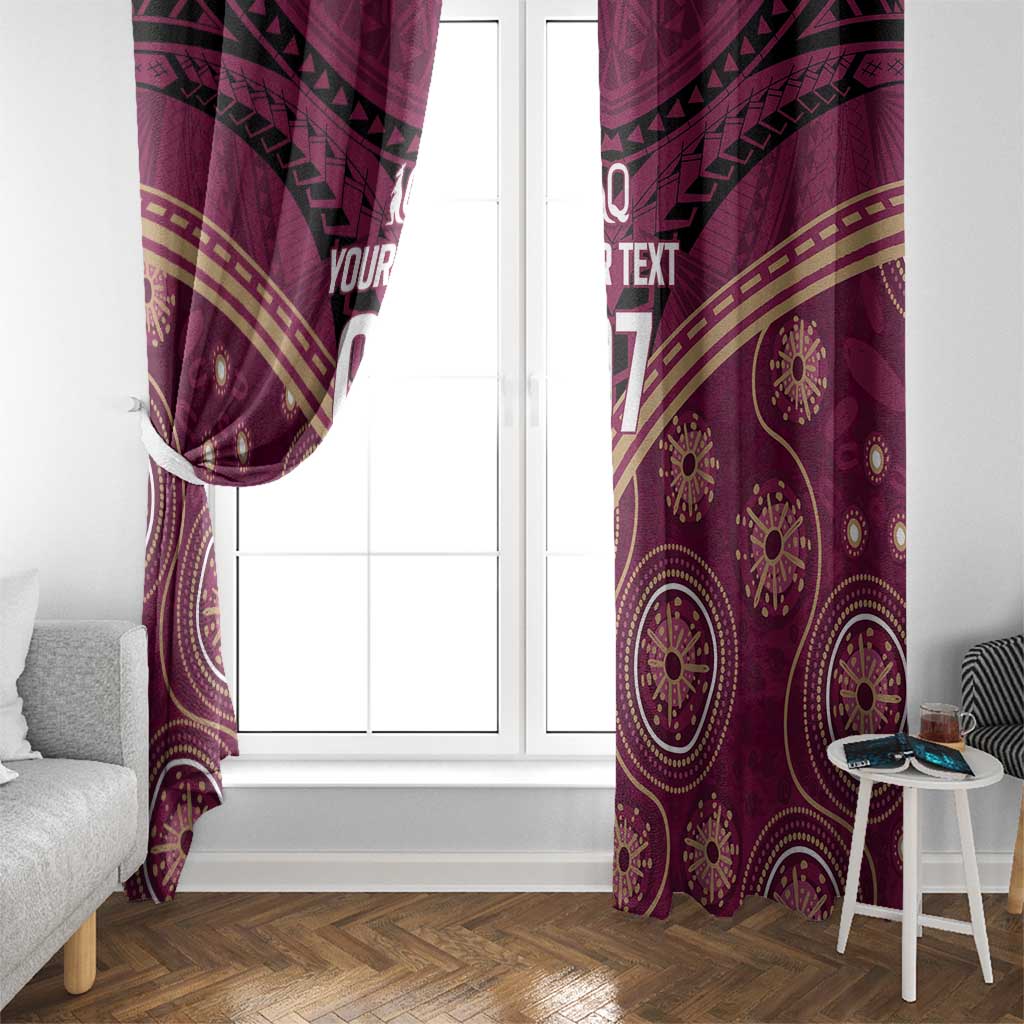 Personalized Australia QLD Maroons Window Curtain Indigenous Aboriginal Mix Polynesian Motifs