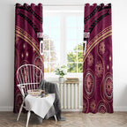 Personalized Australia QLD Maroons Window Curtain Indigenous Aboriginal Mix Polynesian Motifs
