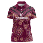 Personalized Australia QLD Maroons Women Polo Shirt Indigenous Aboriginal Mix Polynesian Motifs