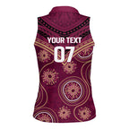Personalized Australia QLD Maroons Women Sleeveless Polo Shirt Indigenous Aboriginal Mix Polynesian Motifs