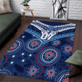 Personalized Australia NSW Blues Area Rug Indigenous Aboriginal Mix Polynesian Motifs