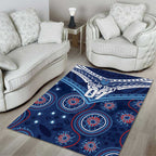 Personalized Australia NSW Blues Area Rug Indigenous Aboriginal Mix Polynesian Motifs