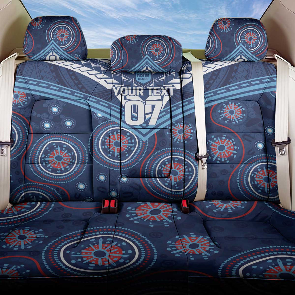 Personalized Australia NSW Blues Back Car Seat Cover Indigenous Aboriginal Mix Polynesian Motifs