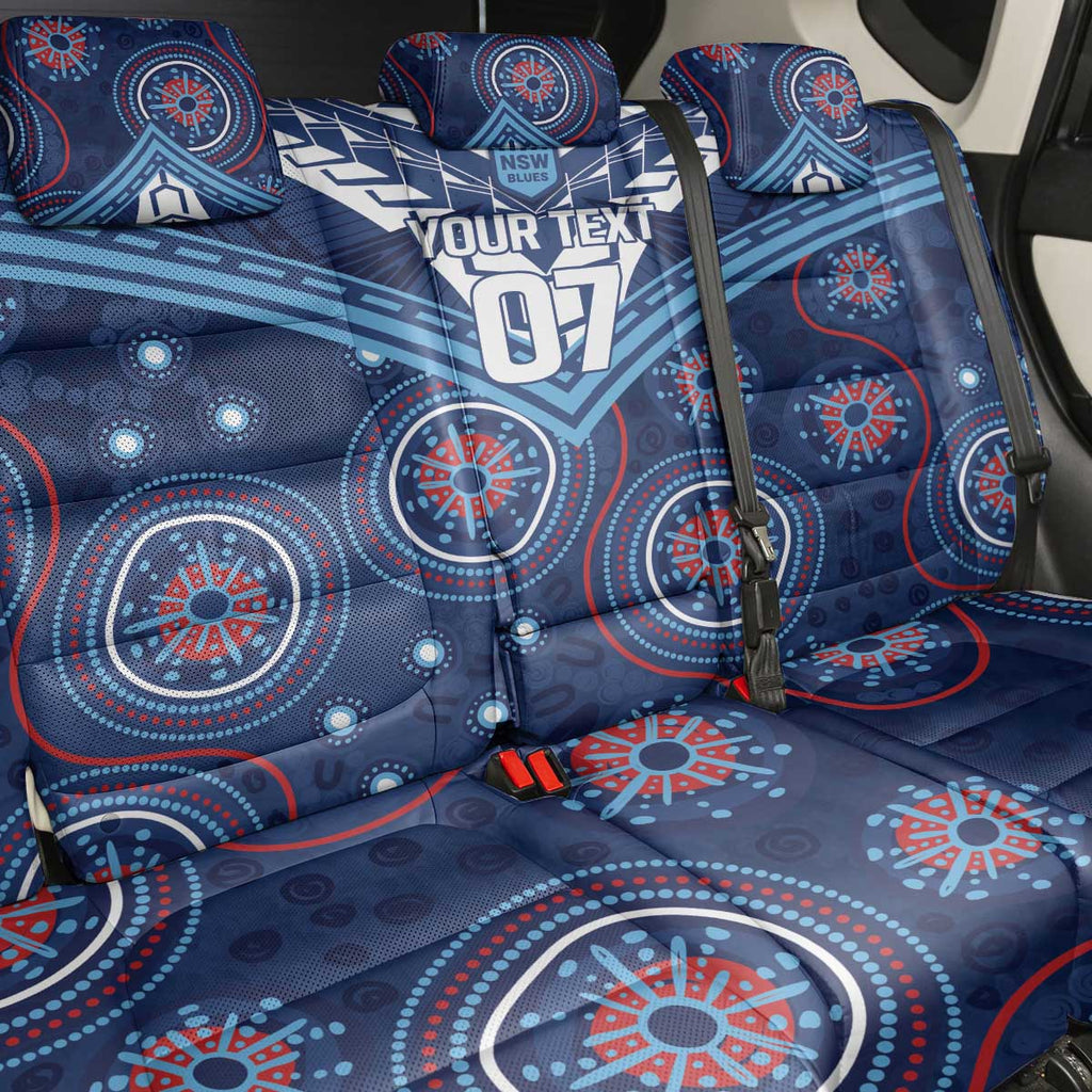 Personalized Australia NSW Blues Back Car Seat Cover Indigenous Aboriginal Mix Polynesian Motifs