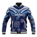 Personalized Australia NSW Blues Baseball Jacket Indigenous Aboriginal Mix Polynesian Motifs