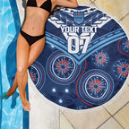 Personalized Australia NSW Blues Beach Blanket Indigenous Aboriginal Mix Polynesian Motifs