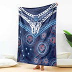 Personalized Australia NSW Blues Blanket Indigenous Aboriginal Mix Polynesian Motifs