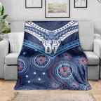 Personalized Australia NSW Blues Blanket Indigenous Aboriginal Mix Polynesian Motifs