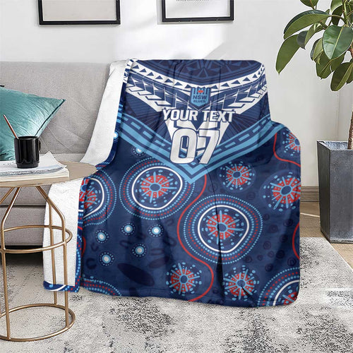Personalized Australia NSW Blues Blanket Indigenous Aboriginal Mix Polynesian Motifs
