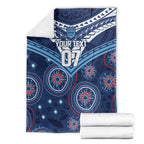 Personalized Australia NSW Blues Blanket Indigenous Aboriginal Mix Polynesian Motifs