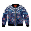 Personalized Australia NSW Blues Bomber Jacket Indigenous Aboriginal Mix Polynesian Motifs
