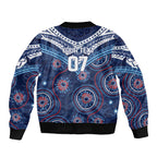 Personalized Australia NSW Blues Bomber Jacket Indigenous Aboriginal Mix Polynesian Motifs