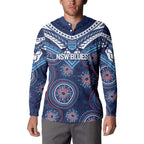 Personalized Australia NSW Blues Button Sweatshirt Indigenous Aboriginal Mix Polynesian Motifs
