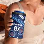 Personalized Australia NSW Blues 4 in 1 Can Cooler Tumbler Indigenous Aboriginal Mix Polynesian Motifs