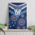 Personalized Australia NSW Blues Canvas Wall Art Indigenous Aboriginal Mix Polynesian Motifs