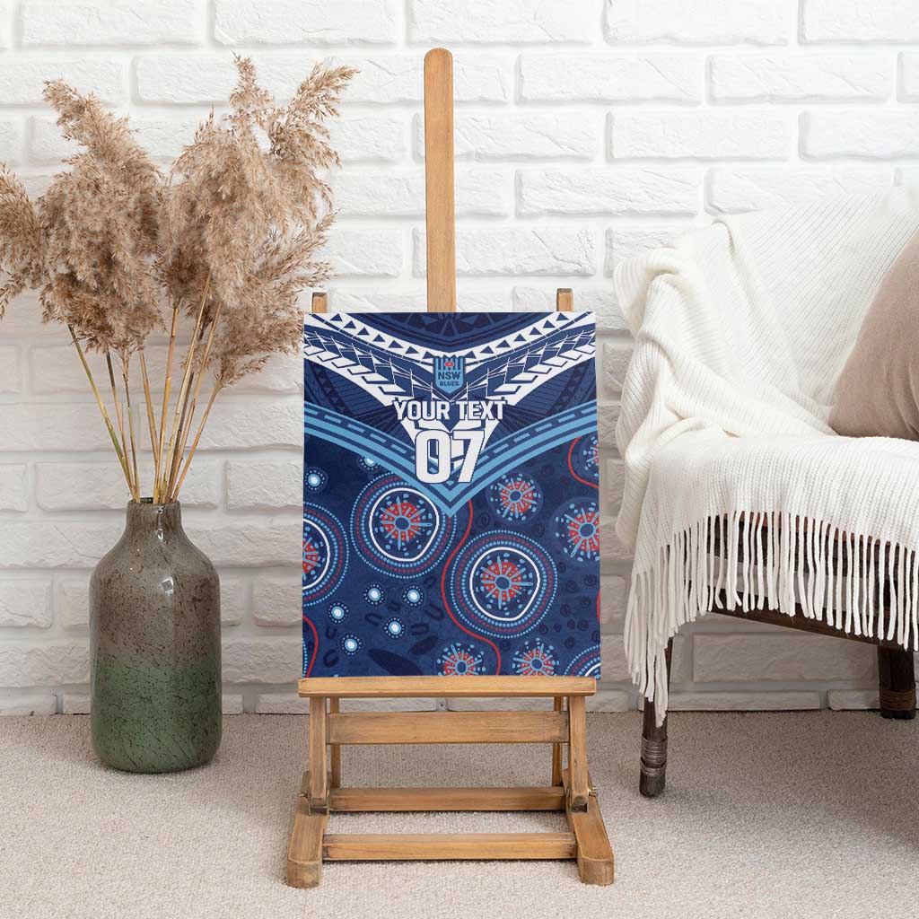 Personalized Australia NSW Blues Canvas Wall Art Indigenous Aboriginal Mix Polynesian Motifs