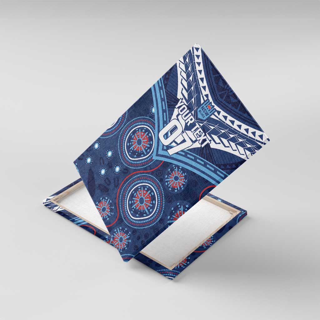 Personalized Australia NSW Blues Canvas Wall Art Indigenous Aboriginal Mix Polynesian Motifs