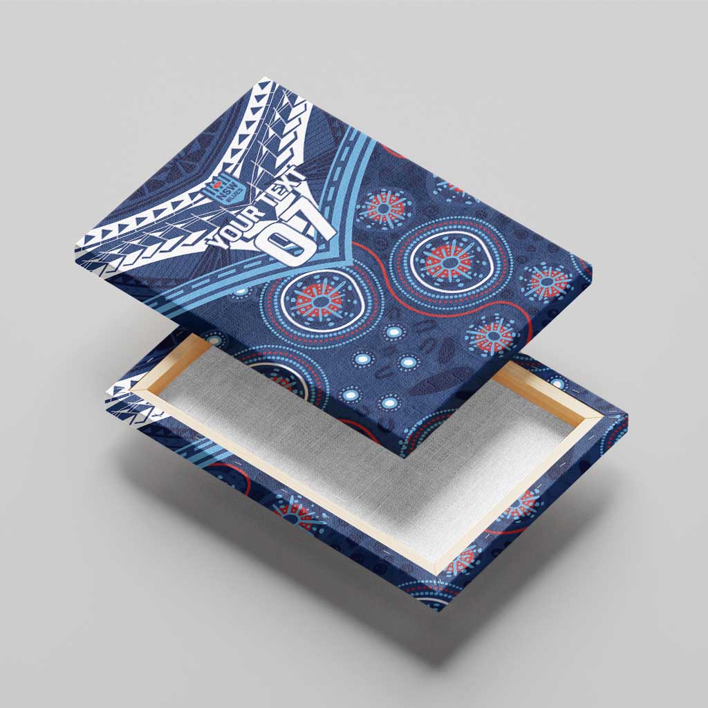 Personalized Australia NSW Blues Canvas Wall Art Indigenous Aboriginal Mix Polynesian Motifs