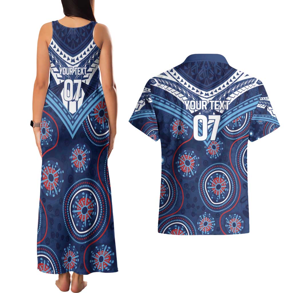 Personalized Australia NSW Blues Couples Matching Tank Maxi Dress and Hawaiian Shirt Indigenous Aboriginal Mix Polynesian Motifs