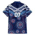 Personalized Australia NSW Blues Family Matching Long Sleeve Bodycon Dress and Hawaiian Shirt Indigenous Aboriginal Mix Polynesian Motifs