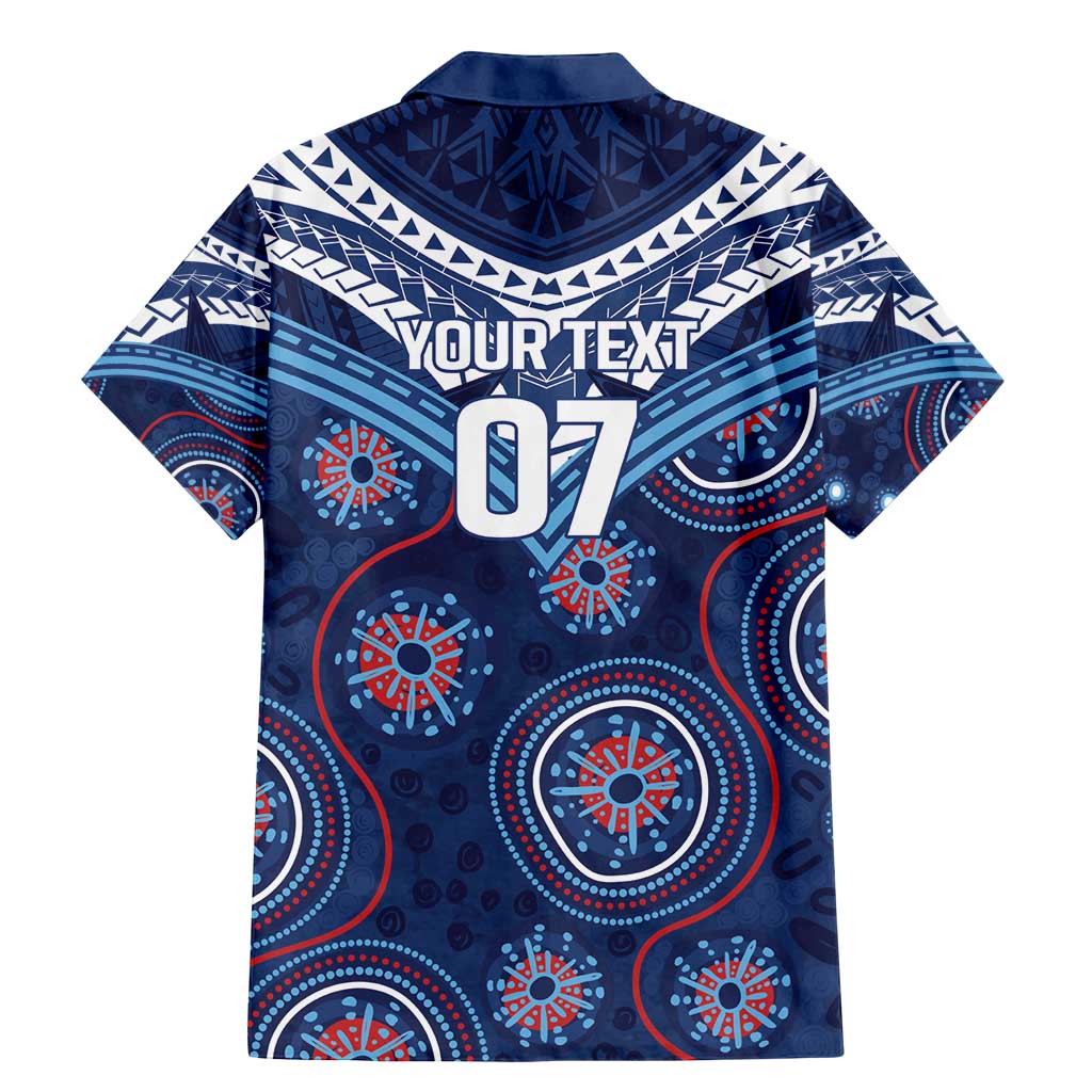 Personalized Australia NSW Blues Family Matching Mermaid Dress and Hawaiian Shirt Indigenous Aboriginal Mix Polynesian Motifs