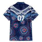 Personalized Australia NSW Blues Family Matching Mermaid Dress and Hawaiian Shirt Indigenous Aboriginal Mix Polynesian Motifs