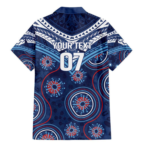 Personalized Australia NSW Blues Family Matching Mermaid Dress and Hawaiian Shirt Indigenous Aboriginal Mix Polynesian Motifs