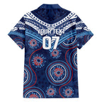 Personalized Australia NSW Blues Family Matching Off The Shoulder Long Sleeve Dress and Hawaiian Shirt Indigenous Aboriginal Mix Polynesian Motifs