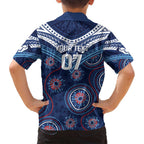 Personalized Australia NSW Blues Family Matching Off Shoulder Maxi Dress and Hawaiian Shirt Indigenous Aboriginal Mix Polynesian Motifs