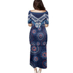 Personalized Australia NSW Blues Family Matching Puletasi and Hawaiian Shirt Indigenous Aboriginal Mix Polynesian Motifs