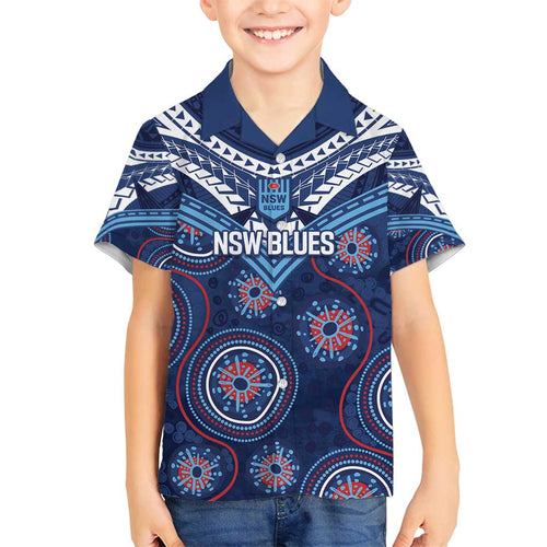 Personalized Australia NSW Blues Family Matching Summer Maxi Dress and Hawaiian Shirt Indigenous Aboriginal Mix Polynesian Motifs