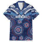 Personalized Australia NSW Blues Family Matching Tank Maxi Dress and Hawaiian Shirt Indigenous Aboriginal Mix Polynesian Motifs