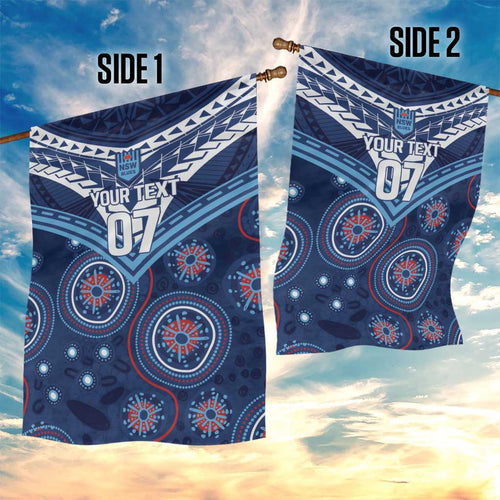 Personalized Australia NSW Blues Garden Flag Indigenous Aboriginal Mix Polynesian Motifs