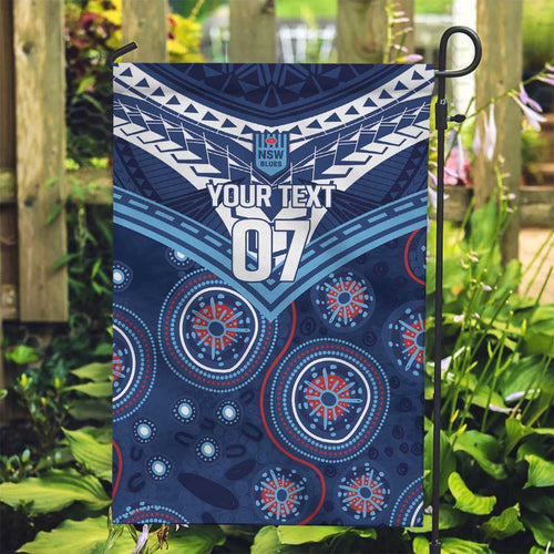 Personalized Australia NSW Blues Garden Flag Indigenous Aboriginal Mix Polynesian Motifs