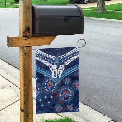 Personalized Australia NSW Blues Garden Flag Indigenous Aboriginal Mix Polynesian Motifs