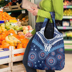 Personalized Australia NSW Blues Grocery Bag Indigenous Aboriginal Mix Polynesian Motifs