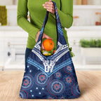 Personalized Australia NSW Blues Grocery Bag Indigenous Aboriginal Mix Polynesian Motifs