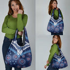 Personalized Australia NSW Blues Grocery Bag Indigenous Aboriginal Mix Polynesian Motifs