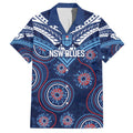 Personalized Australia NSW Blues Hawaiian Shirt Indigenous Aboriginal Mix Polynesian Motifs
