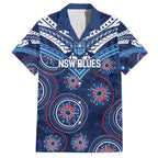 Personalized Australia NSW Blues Hawaiian Shirt Indigenous Aboriginal Mix Polynesian Motifs